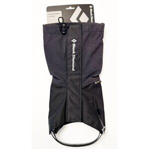 New Black Diamond Frontpoint Gaiters Size LARGE GTX Black Goretex Strap